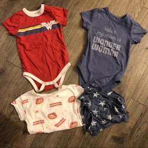 Wonder Woman onesies and 2 piece, baby 18m